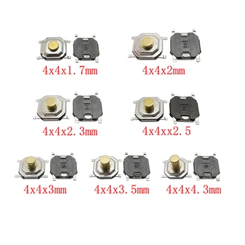 50Pcs SMD 4x4mm PCB pulsador Botão de Auto-chave de reset do Micro-Interruptor Mini Tato Chave Interruptor Botão 4*4*1.7/2/2.3/2.5/3/3.5/4.3 MM