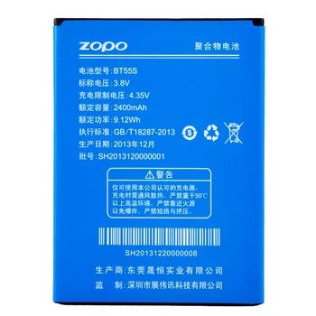 ZOPO BT55s Zopo ZP998 de Alta Qualidade Original a Bateria de Backup Para o ZOPO BT55s Telefone Inteligente Móvel + +2400mAh