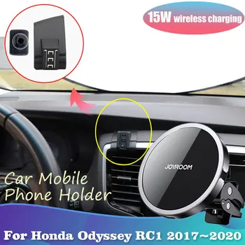 15W Carro Titular do Telefone para Honda Odyssey RC1 RC 2017~2020 GPS Clip Magnético Stand Wireles Carregamento Rápido Adesivo de Acessórios para iPhone