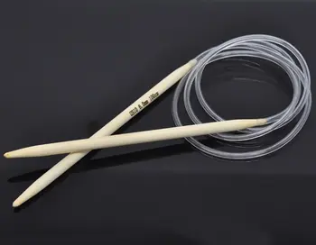 6mm Naturais de Bambu Circular Agulhas de Tricô de Tecelagem de Fios Transparentes Tubo de Mão de Costura, agulha de Crochê Conjunto de 100cm de comprimento, 1 PC