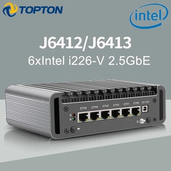 Sem ventilador Mini PC Firewall do Router 12 de Geração Intel Celeron J6413 J6412 6x Intel i226-V 2,5 G Soft VPN de Roteador Servidor ESXi OPNsense