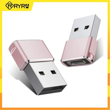 RYRA USB C Feminino Para Masculino USB Adaptador Tipo C Para Um Carregador Cabo Adaptador USB-C Conversor Para Macbook Xiaomi Samsung Oneplus