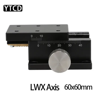 Eixo X LWX4060 cauda de andorinha Groove Ajuste Fino Plataforma Guiada Manual Mudança de Plataforma de Engrenagem de Ajuste do Botão de Slide XWG60 Novo