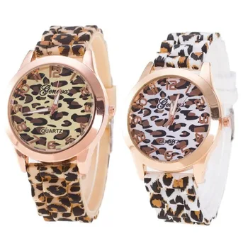 2021 Nova Moda Das Mulheres Relógios De Leopard Print Silicone Relógio De Geléia Analógico Menina Relógio De Pulso De Genebra Vestido Relojes Mujer Montre Femme