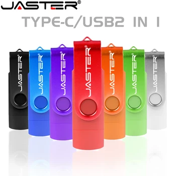 JASTER-TIPO C para o telefone Móvel de 64GB unidades flash USB 2.0 Roxo Rotativo Pen drive de 32GB Livre-chave da cadeia de Memory stick LOGOTIPO Personalizado