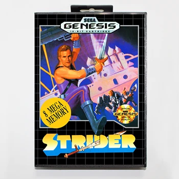 Strider 16bit MD Cartão de Jogo Para Sega Mega Drive/ Genesis com a Caixa Varejo