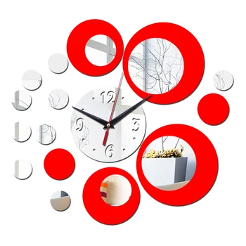 2019 real novo espelho de acrílico diy combinação digital 3d, Decoração do relógio de parede, relógios de quartzo do relógio de sala de estar