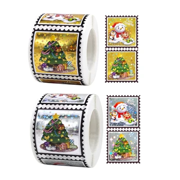 300pcs papel de Arte de Natal Adesivo Removível, Auto-adesivas de Natal Cartão de Decalque Presente de Natal Etiquetas para Festa de Natal