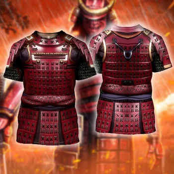 2022 Novas Armaduras de Samurais Impressos em 3D dos Homens T-Shirt dos Homens Verão de Manga Curta Harajuku Casual Rua Vestido de Verão Unisex
