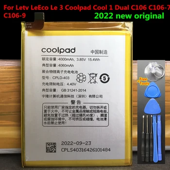 Novo de Alta Qualidade CPLD-403 4100mAh Bateria para Letv LeEco Coolpad Cool1 Legal 1 Dupla C106 C106-7 C106-9 LeEco Letv le3 Le 3 LeRee