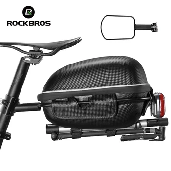 ROCKBROS Bike Rack Traseiro Saco de Casca Dura EVA de Grande Capacidade, Impermeável Saco de Assento Estrada MTB Bicicleta Sela Reflexiva Pendurar lanterna traseira