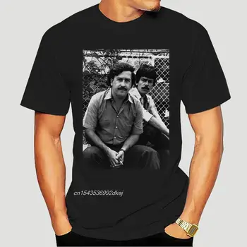 T-Shirts Zomer Curto Manga Mens Pablo Escobar E Seu Primo Gustavo T-shirt Cartel de Medellin DrugTee Adultos, T-Shirts 1814A
