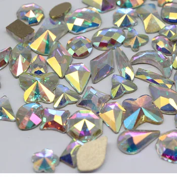 20pcs flatback brilhante crystal ab a arte do prego de strass diamante strass de vidro, pedras jóias em 3D para decoração de Unhas manicure acessórios