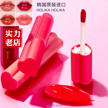 Coreia Holika Amor Lip Glaze Hidratante Não-vara Copa do Brilho Labial de Longa duração Espelho de Água Lábio Esmalte de Alto Brilho, Maquiagem Cosméticos