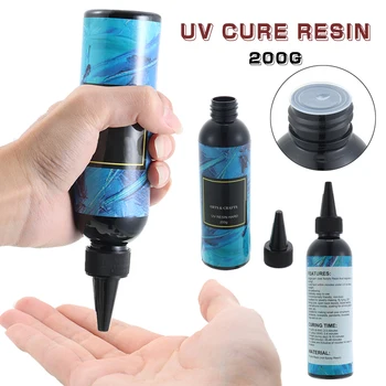Resina UV Acrílico Rígido Ultravioleta Clara Transparente Cola Adesiva Para Fazer Jóias de Cerâmica Fichário de Artesanato 200g