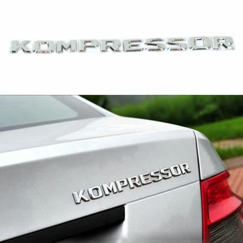 Novo 3D KOMPRESSOR Emblema Emblema Adesivo de Carro Decal Para a Mercedes Benz, CL55 S55 SLK 200 SLK230 Carro Prata Emblema Emblema Adesivo