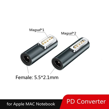 DC Conector do Adaptador de Energia 5.5*2.1 mm fêmea para Magsaf* 1& Magsaf* 2 macho Jack Conversor para MAC da Apple Notebook