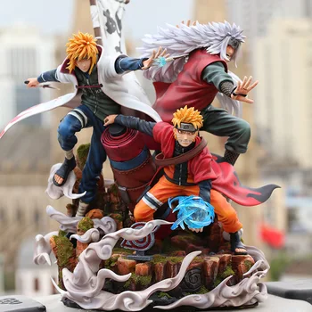 41 cm Naruto Shippuden do Anime Modelo Namikaze Figme Minato, Jiraya Uzumaki Naruto Gk Anime Figura de Ação Estátua Colecionável Brinquedo