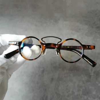NOVO de Alta Qualidade Moda Retrô Acetato de Círculo Quadro Criativo Óculos de Homens, Mulheres Óptico Prescrição de Óculos