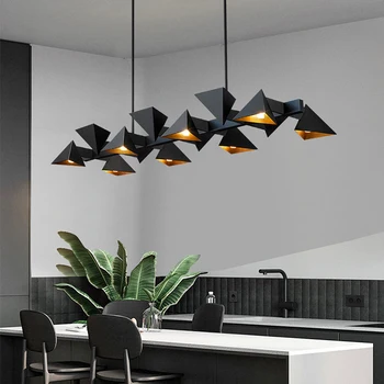 Moderno, criativo LED luminária lustre Geométrica da estrutura de metal da lâmpada Simples personalidade Mesa de bar luminária