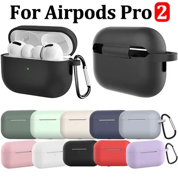 Para Airpods Pro 2 Completo de Protecção Resistente ao Choque capa de Silicone para Apple Airpods Pro 2 2022 Carregamento Caso com Mosquetão