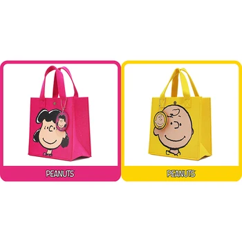 Kawaii Snoopy Cartoon Senti Bolsa Estilo Japonês Lancheira Linda Bolsa Shopping Bag Arroz Caixa De Saco De Transporte