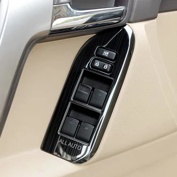 LHD 2010-2019 Inoxidável Carro Interruptor da Janela de Painéis de Cobertura da Guarnições Para Toyota Land Cruiser Prado 150 Acessórios