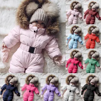 Recém-Nascido De Romper Do Bebê Do Bebê Bonito Meninos Meninas Quentes Snowsuit Macacão De Conforto Leve E Respirável Inverno Casaco Outwears