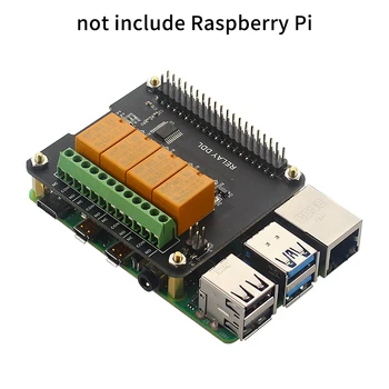 4 Canais de Retransmissão de Chapéu Conselho de 4 Vias Placa de Relé Módulo de Placa de Expansão para o Raspberry Pi 4/3 Modelo B+/B Para DIY Casa Inteligente
