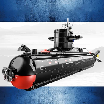 Militar Submarino Nuclear, Do Modelo De Construção De Blocos De Menino Brinquedos Cidade Exército Navio De Guerra Arma Soldados Educacional Tijolos De Brinquedo Presente Das Crianças