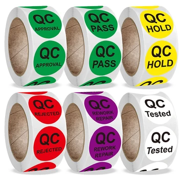 500Pcs QC PASSAR Etiquetas Adesivas Fábrica QC Etiqueta de Qualidade do QC Etiqueta de Inspeção de 2,5 cm de Redondo Selo Adesivos de Negócios de Suprimentos