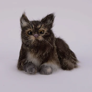 pequena simulação gato vivo mentindo gato boneca sobre 15x10.5x11cm