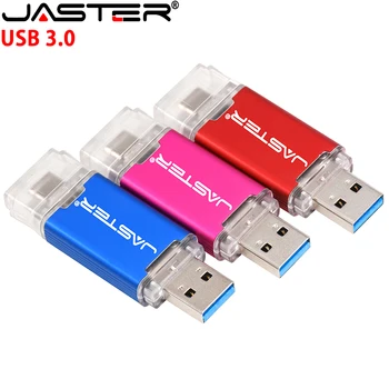JASTER USB 3.0 Tipo C cartão de Memória Flash de 16GB 32GB Pendrive de 4G 8GB de 64 GB, 128 GB USB Flash Drive Para o Computador/Tipo de interface C