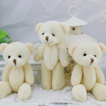 12 Pcs/lote 2 Tamanhos Branco Mini Fêmea Bonito Ursos Para o Casamento, Aniversário, Decoração kawaii DIY Cartoon Buquê de Pelúcia Brinquedos de Pelúcia