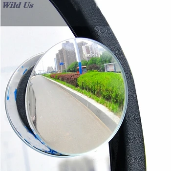 2 Pces/1 Pc De Carro De 360 Graus Framless Ponto Cego Do Espelho De Ângulo Amplo Espelho Convexo Pequena E Redonda Lado Blindspot De Estacionamento Retrovisor Espelho