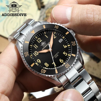 Addies Mergulho NH35 Relógio Automático de Uma forma Rotativa Anel de Cerâmica 316L de Aço Inoxidável do Relógio de Cristal de Safira Relógio à prova d'água 200m