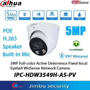 Dahua 5MP POE Cheio de Cor da Câmera do IP de IPC-HDW3549H-COMO-PV Alarme Built-in Microfone e alto-Falante WizSense de Vídeo CCTV Interior Dome Câmera