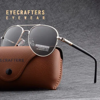 Eyecrafters Vintage Aviação Piloto HD Óculos de sol Polarizados Mens Clássica Marca de óculos de Sol Polaroid Condução Óculos de sol Para Homens
