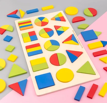 Crianças de Ensino Montessori Forma Geométrica de Tabuleiro de Quebra-cabeça Pontuação Correspondente a Aprendizagem inicial de Brinquedos Educativos