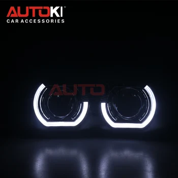 AUTOKI Novo X5-R 2.0 Esportes LED Angel Eyes+ Bi Xenon Lente do Projetor Para o Carro Retrofit luzes Diurnas 2.5/3.0 H4 H7 9005