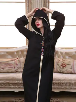 Ramadã, Eid Mubarak Abaya Dubai, Turquia Indiano Islã Hijab Muçulmano Fashion Dress Kaftan Manto Longue Femme Vestidos Para Mulheres Caftan