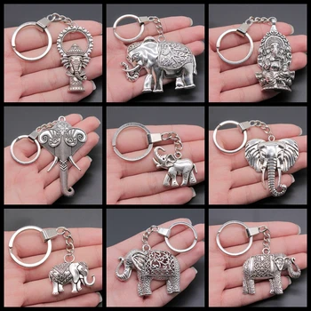 Criativo Festa De Acessórios De Jóias De Presente De Homens Chaveiro Vintage Elefante Ganesha Pingente De Recordações