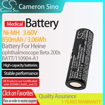 CameronSino Bateria para Heine oftalmoscópio Beta 200 se encaixa Heine BATT/110904-A1 Médica bateria de Substituição 850mAh/3.06 Wh 3.60 V