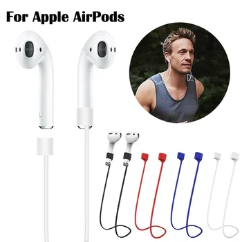 Para A Apple Airpods Anti-Perda De Silicone Macio Fone De Ouvido Corda Titular Cabo Sem Fio Bluetooth Fone De Ouvido Alça De Pescoço Esporte Correia
