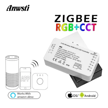 GLEDOPTO ZIGBEE RGB WW Smart LED Strip Controlador DC 12V 24V RGBCCT Controlador LED Eco Plus Smartthings Zigbee 3.0 Hub