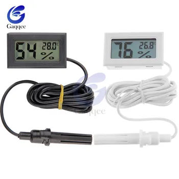 Mini LCD Higrômetro Termômetro Digital de Temperatura Interior Conveniente Sensor de Temperatura Medidor de Umidade Medidor de Instrumentos de Cabo