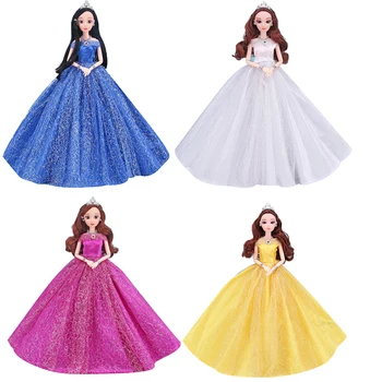 NK Pcs Princesa Vestido de Noiva Nobre Vestido de Festa Para a Boneca Barbie Design de Moda, Roupa Melhor Presente Para a Menina' Boneca JJ