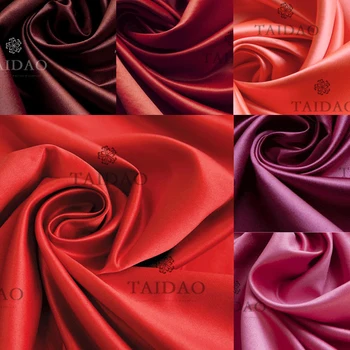 150x100cm de Cetim grossa casamento sólido roupas de cor de tecido de cortina de diy vermelho roupas de alta densidade que não solte fiapos, desgaste-resistente de 280g/m