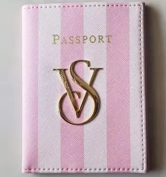 VS Assinatura Listrado Mulheres Titular do Passaporte Floral Cartão de Caso