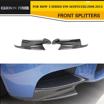 A Fibra de carbono Frente Divisores pára-choques Lábio Avental Para BMW M3 E90 Limousine E92 Coupé E93 Corpo Convertible Kit Difusor 2008-2014